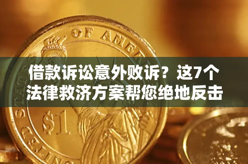 武汉借款诉讼意外败诉？这7个法律救济方案帮您绝地反击！