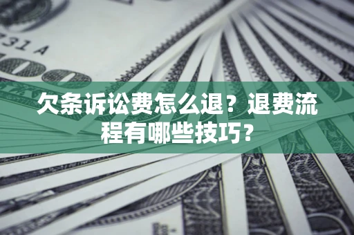 武汉欠条诉讼费怎么退？退费流程有哪些技巧？