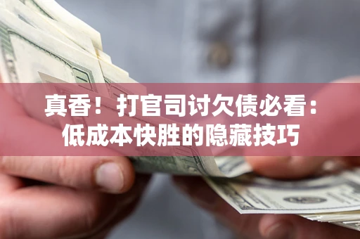 武汉真香！打官司讨欠债必看：低成本快胜的隐藏技巧